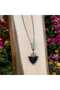 Zircon Stone Black Enameled Shield North Star Steel Necklace