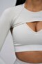 Stitch-Free Long-Sleeve Finger-Detail Aurora Cover Crop Top