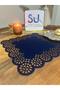 Navy Blue Velvety Texture Napkins Navy Blue 6 Pieces - 2