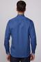 Men's Regular Fit Classic Cut Cotton Oxford Texture Single Pocket Indigo Button Lapel Shirt - 5