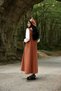 Salmon Color Stamp Long Winter V-neck Gilet Dress and Stamp Hat (set of 2) - 3