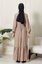 Drawstring Waist Half Placket Floral Patterned Viscose Cotton Fabric Hijab Dress Mother Dress Prayer Dress - 6