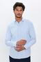 Men's Regular Fit Classic Cut Cotton Dobby Print Blue Shirt