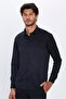 Men's Regular Fit Classic Cut Cotton Single Pocket Dobby Black Shirt - 2