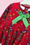 Flannel Red Bird Patterned Ribbon Girl's Baby Dress - 2