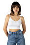 Pack of 2 Black and White String Strap Fitted/Closing Corded Knitted Crop Top Blouse - 2