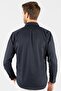 Men's Regular Fit Classic Cut Cotton Oxford Texture Single Pocket Navy Blue Button Lapel Shirt - 5