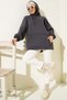 Women's Islamic Clothing Sweatshirt - Black Red Gray Green Sweatshirt with Hood and Pockets, 3-Ply Thick - 3