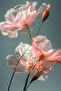 Hari̇kabi̇rev | Special Soft Flower Combination Anthracite Gray 1 | Framed Glass Table 2 Pieces Vertical - 2
