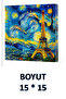 VIVAGO ART VAN GOGH EIFFEL TOWER دفتر ملاحظات بدون خطوط مقاس 15 × 15 سم مع حقيبة قماش هدية كود 9