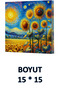 Vivago Art Van Gogh Sunflowers Unlined Notebook 15 X 15 cm Cloth Bag Gift Code 4