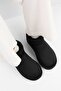 Women's Upps Black Furry Short Suede Flat Boots - 4