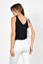 Women's Strappy Openwork Knitwear Blouse Navy Blue - 3