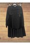 Women's Striped Skirt with Elastic Sides and Shirt Skirt Anthracite Set 14258