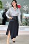 Leather-Trimmed Crepe Skirt 5K324 - 4