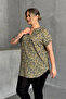 Plus Size Notch Lapel Short Sleeve Hem Asymmetrical Cutout Pattern Blouse 303867 - 2