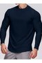 Ghassy Co. Men's Running Sports Reglan Oval Cut Long Sleeve Cotton Combed T-Shirt - 4