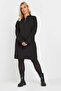 Plus Size Soft Texture Long Sleeve Collar Zip Short Dress 303760 - 2