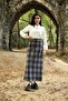 Gray Plaid Long Winter Skirt - 4
