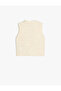 V-Neck Buttoned Floral Detailed Knitwear Vest - 2
