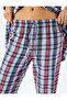 Comfortable Fit Plaid Patterned Cotton Pajama Bottoms - 5