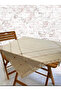 Buldan Lace Fabric Coffee Beaded Kopanakhi Guipure 100X100 Fiskos Tablecloth - 5