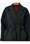 Double Breasted Long Coat with Pockets and Belt Detail - 6