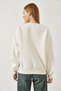 Women's Ecru Heart Embroidered Sweatshirt 60601030 - 7