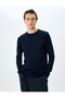 Crew Neck Long Sleeve Basic Knitwear Sweater - 3