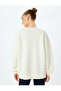 Raised Oversize Crew Neck Long Sleeve Sweatshirt - 4