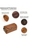 Men's Travel Grooming Bag with Large Large Capacity Leather Waterproof Handles for Men - 5