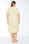 Women's Plus Size Floral Patterned Slit 100% Cotton Short Sleeve Nightgown - B 508 - 4