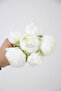 Artificial Flower 6 Pcs Silk Peony Peony Rose Bunch 25 cm White - 6