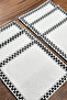 Checkered Silver 6-Piece Gardenia Fabric Cocktail Coffee Presentation Napkin Marash Handcrafted Glazed Embroidered Presentation Napkin - 2