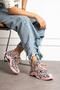 Women's Powder Pink Leopard Printed Lace-Up Sneakers, with Stone Details and Orthopedic Bruno - 5