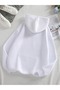 Unisex White Crescent Printed Hooded Hoodie Sweatshirt - 2
