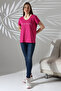 Short Sleeve Printed Fuchsia T-shirt