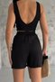 Linen Pocket Shorts-Black - 3
