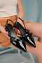 Open Back Pointed Toe Short Heel Daily Ballerina Women's Heeled Shoes Vi̇p 32