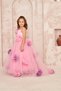 Pink Purple Floral Long Girl's Dress - 5