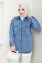 Women's Star Stone Embroidered Denim Shirt Jacket - 5
