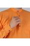 Prevailing Collar Linen Look Anti-Sweat 100% Cotton Aksa Long Sleeve Shirt - Orange - 2