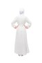Embroidered Dress Palestinian Traditional Embroidered Women's White Long Dress - 4