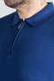 Interview Wraps Zippered Polo Collar 100% Cotton Dark Blue Knitwear Sweater - 5