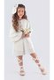 Girl's Crepe Pleated Dress Mnk0595 White