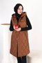 Women's Hooded Long Snap Fastener Inflatable Filling Vest - 2