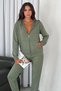 Khaki Color Hooded Modal Tracksuit Set - 3