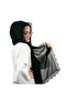 شال مطرز بالإبرة باللون الأسود - 2