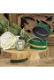 Mother's Day Gift Luxury Zikirmatik and Pearl Prayer Beads, with Elliptical Box, Flocked, Mirrored Plexiglass - Green