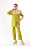 Women's Green Color Patterned Sports Double Casual Suit